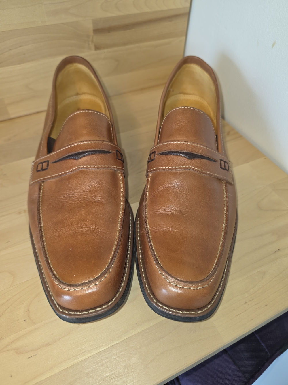 Sandro Moscoloni Tan Leather Slip-on Loafers Size 12D